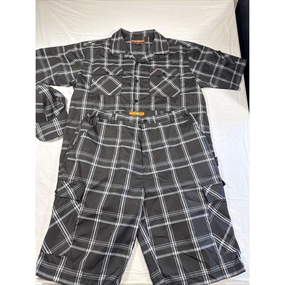 SHIRT SHORT SET Vintage Veezo Wear‎  XL Mens  Black Hip Hop Rap Festival Y2K